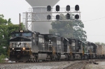 NS 9621 leads train 351 past the signals at Aycock